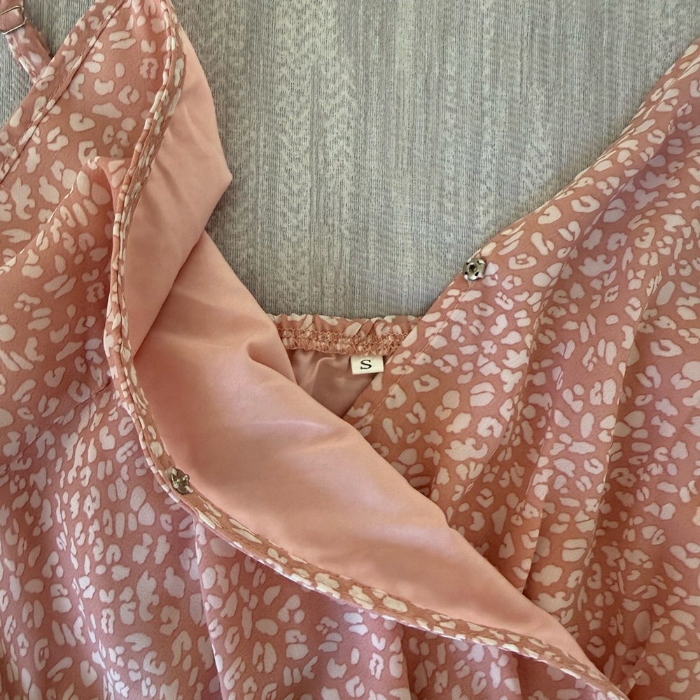 Pink Leopard Print Ruffle Slip Dress - Picture 4 of 5